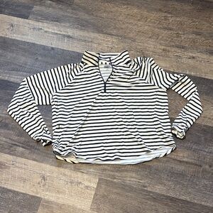 Striped Black and White Pullovver swim shirt